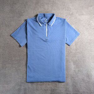 Fabletics Men’s Size M The Dash Quarter Zip Polo Shirt Blue Athletic Performance